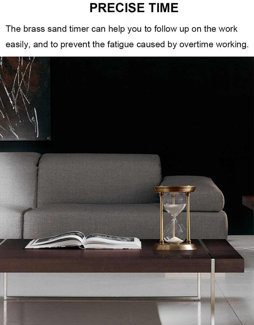 SuLiao Brass Hourglass 30 Minute Sand Clock Timer  Grande Reloj De Arena 30 Minutos  Metal Hour Glass Sandglass for Gifts & Home Desk Office Decorative